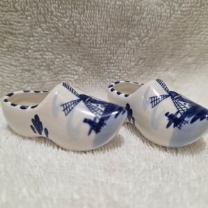 Blue and White Ceramic Clogs